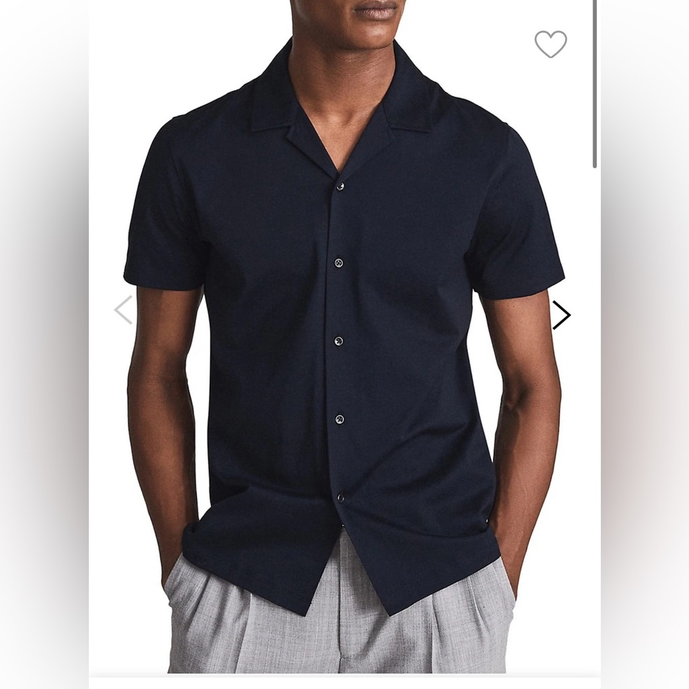 Reiss Men’s Caspa Shirt Navy Medium
